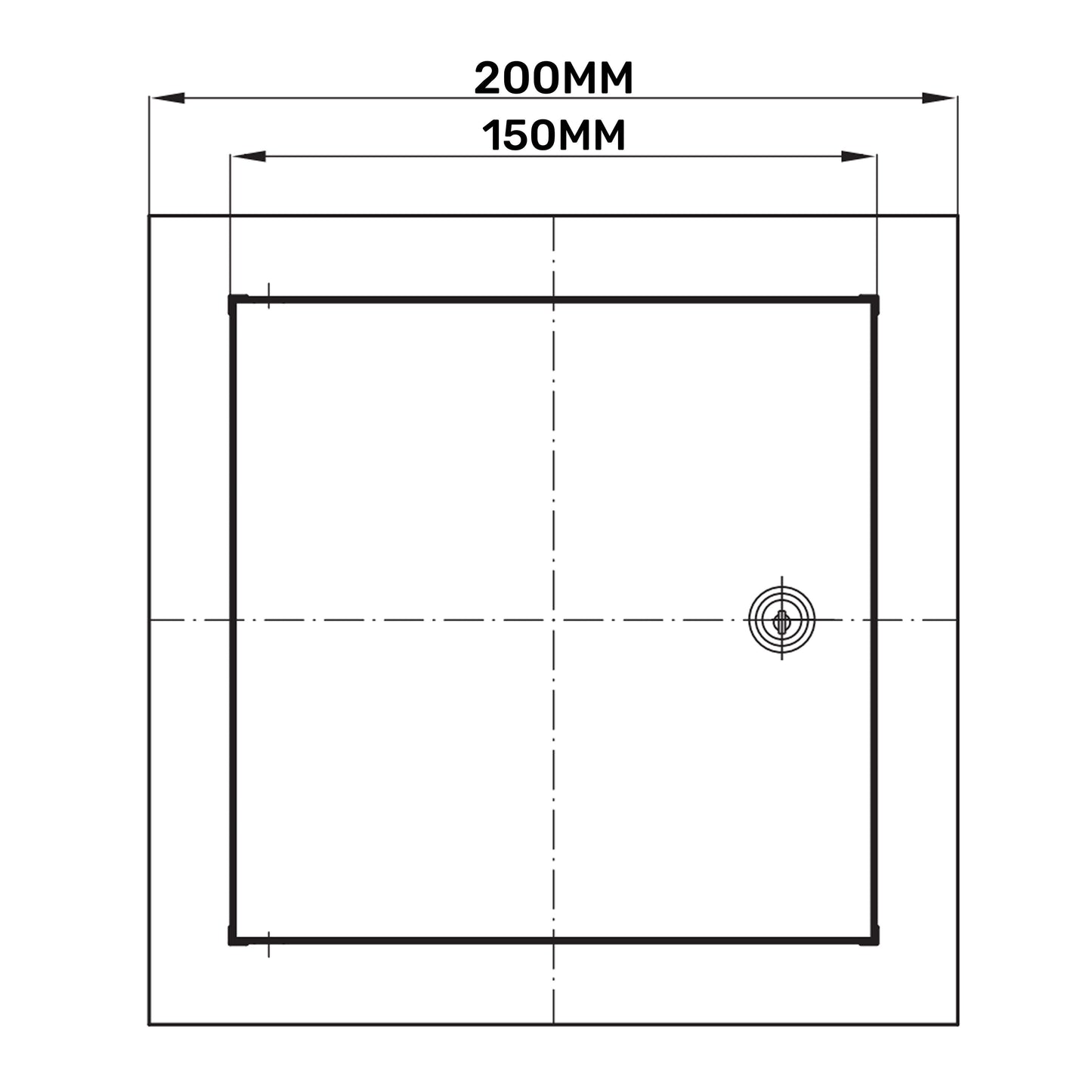 Access Panel Door Metal With Lock, White 150mm x 200mm