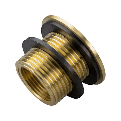 Water Butt Brass Kit 3/4" with Lever Tap Hose Barb and Lever Lock and Drill Bit