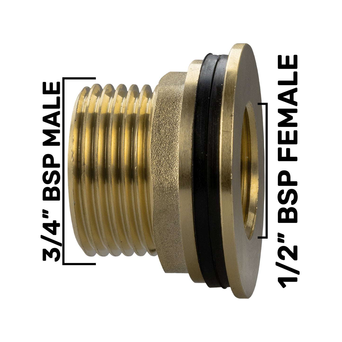 Water Butt Brass Kit 3/4" with Extended Brass Chrome Tap ½” Barb and Drill Bit