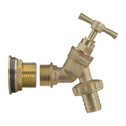 Water Butt Brass Kit 3/4" with Brass Barbed Tap