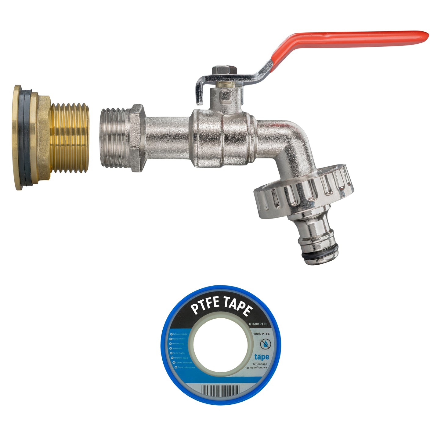 Water Butt Brass Kit 3/4" with Quick Connect Lever Tap