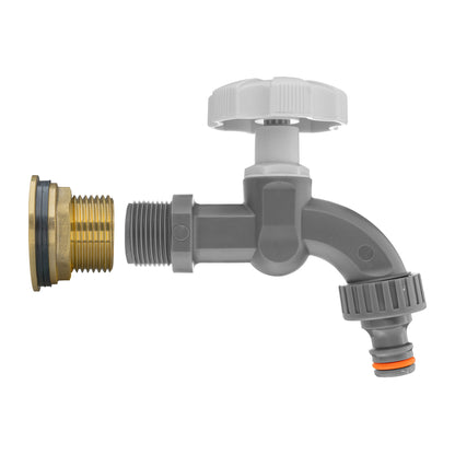 Water Butt Brass Kit 3/4" with Grey Dial Tap