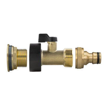 Water Butt Brass Kit 3/4" with Brass Valve + Quick Connect