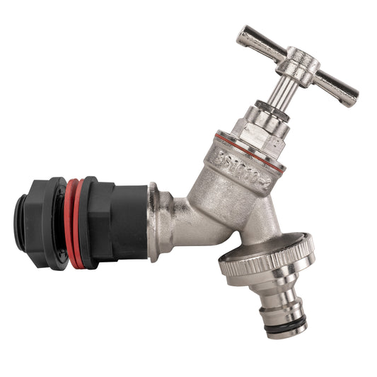 Water Butt Kit 1/2" with Nickel Plated Quick Connect Tap