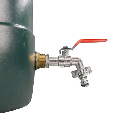 Water Butt Brass Kit 1" with Quick Connect Lever Tap