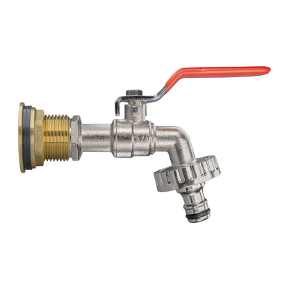 Water Butt Brass Kit 1" with Quick Connect Lever Tap