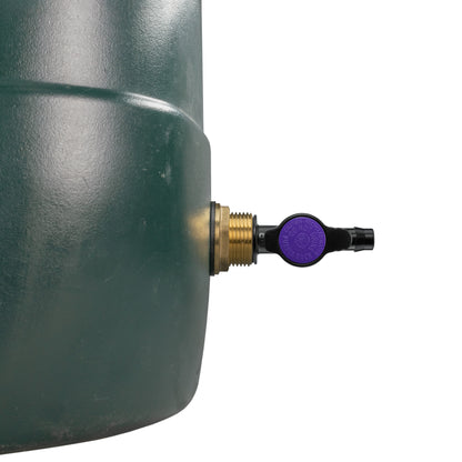 Water Butt Brass Kit 1" with 13mm Barb Irrigation Valve