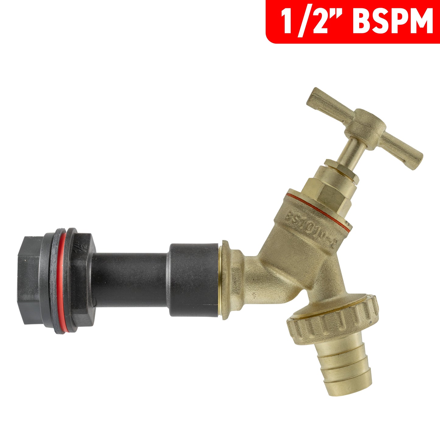 Water Butt Extension Kit 1/2" with Brass Barbed Tap