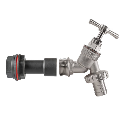 Water Butt Extension Kit 1/2" with Nickel Plated Barbed Tap and Drill Bit