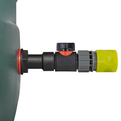 Water Butt Extension Kit 3/4" with In-Line Valve + Female Quick Connector Lime and Drill Bit