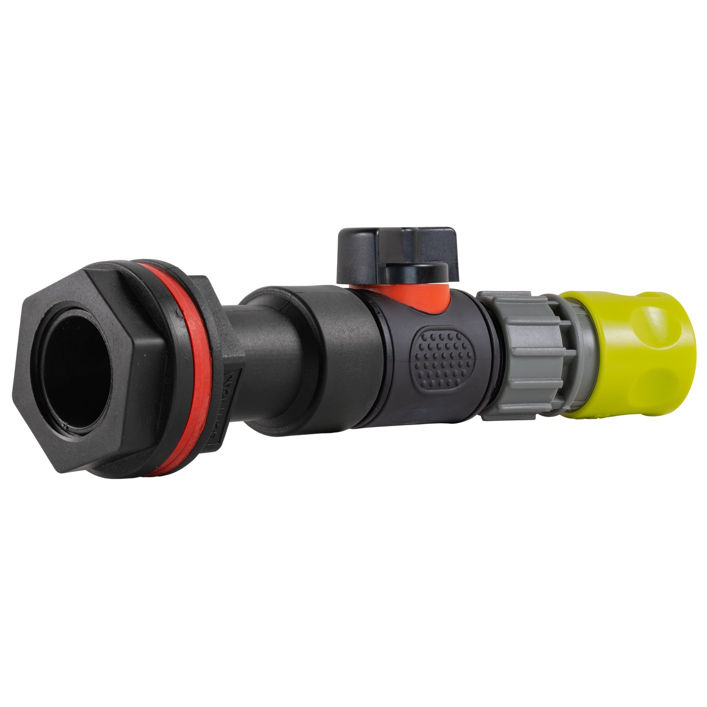 Water Butt Extension Kit 3/4" with In-Line Valve + Female Quick Connector Lime and Drill Bit