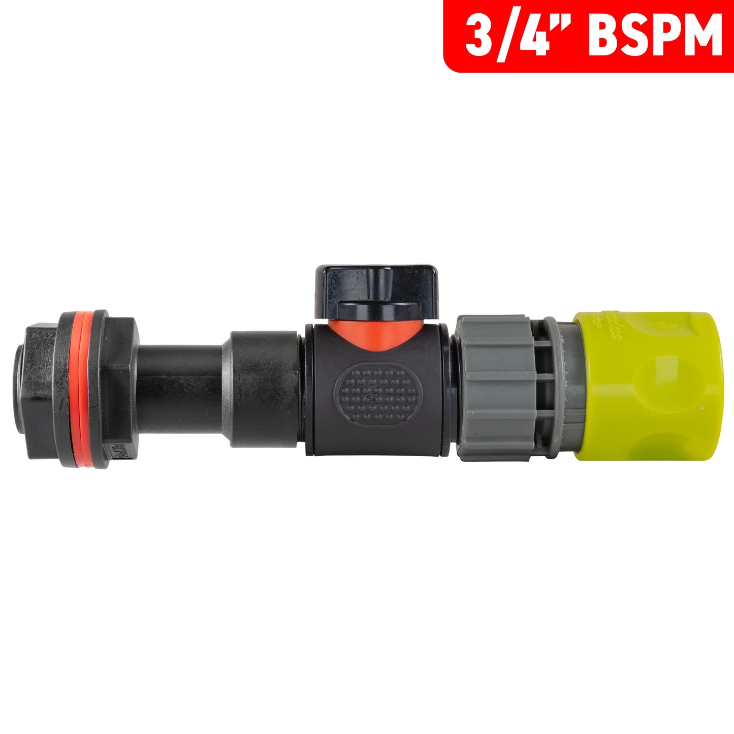 Water Butt Extension Kit 3/4" with In-Line Valve + Female Quick Connector Lime and Drill Bit