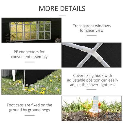 6 x 3m Half-Open Garden Gazebo