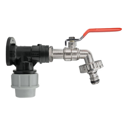 Wall Flange Kit 32mm MDPE + Quick Connect Lever Tap