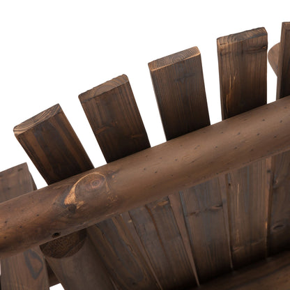 Solid Wood Patio Chair Bench 2 Seat Jack and Jill Seat w/ Center Coffee Table