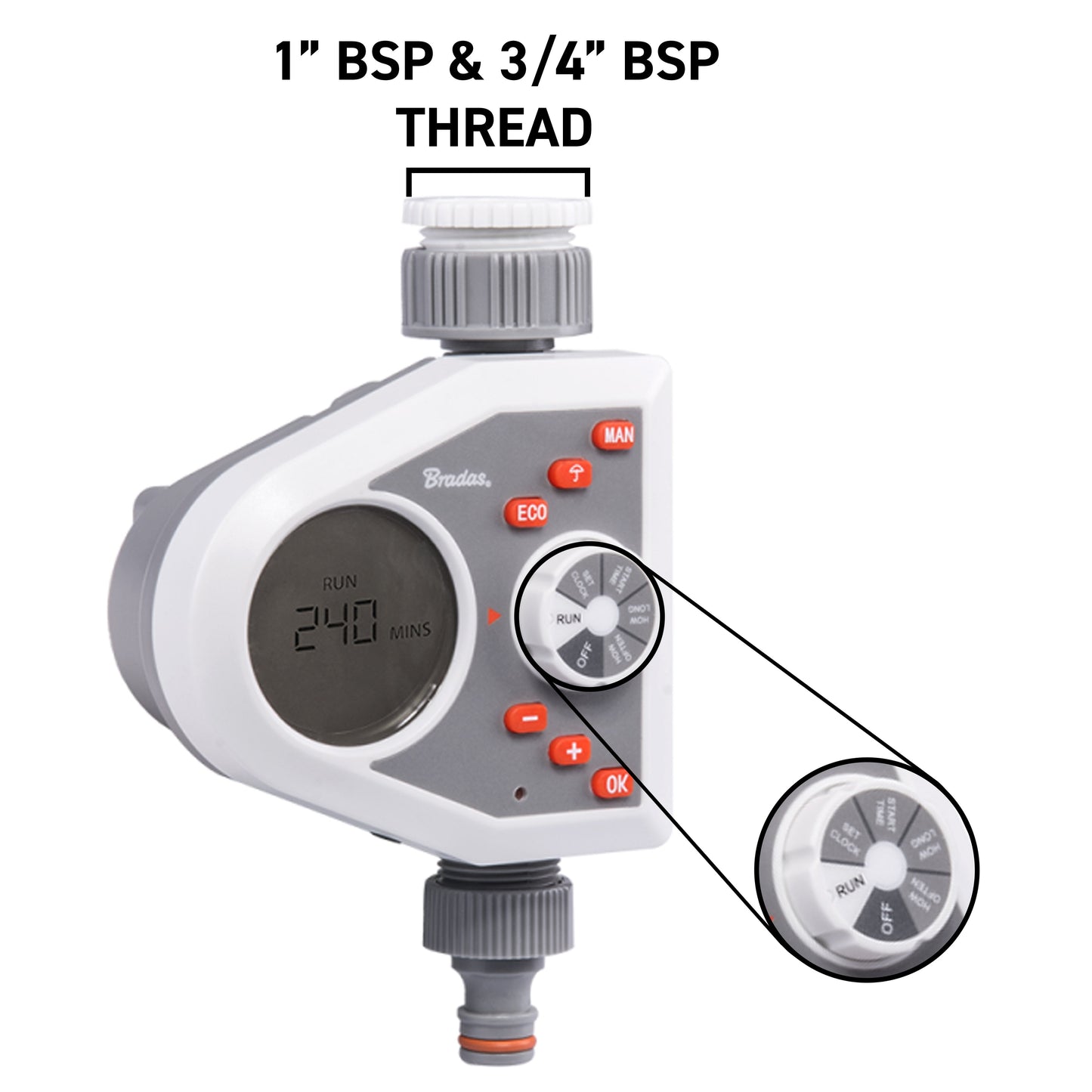 White Line 1-Way Electronic Control Water Timer