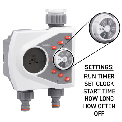 White Line 2-Way Electronic Control Water Timer