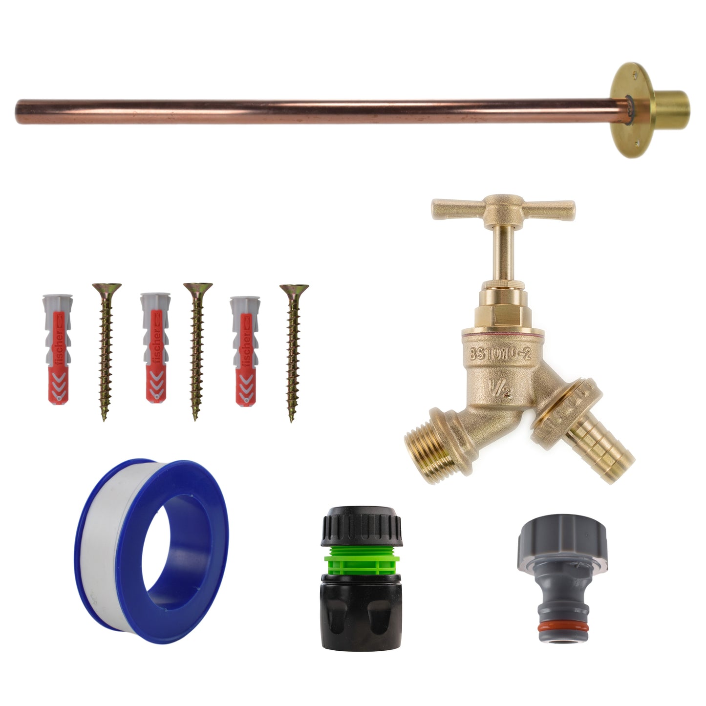 Brass Barbed Bib Tap BASIC Connection Kit