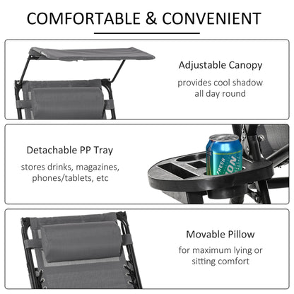 Folding Recliner Chair Outdoor Lounge Rocker Zero-Gravity Seat w/ Adjustable