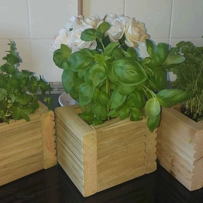 Wooden Decking herb planter boxes pack of 3