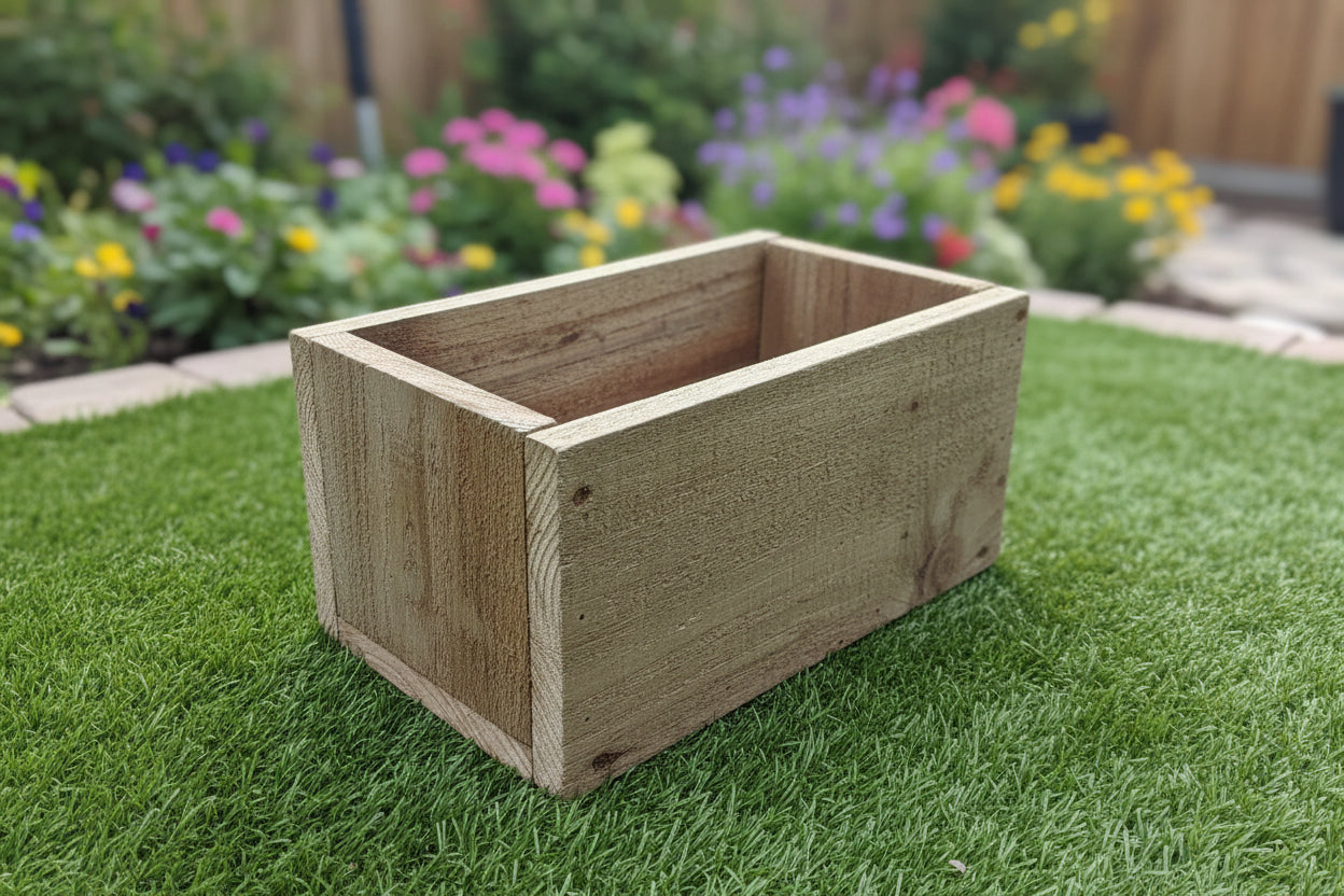 Wooden Rustic Planter Window Box no feet