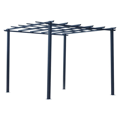 3 x 3 Meter Metal Pergola Garden Gazebo Grape Trellis for Climbing Plants Outdoor Sun Shelter Arbours