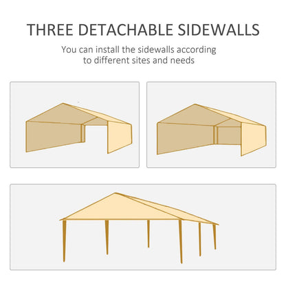 6 x 3m Half-Open Garden Gazebo