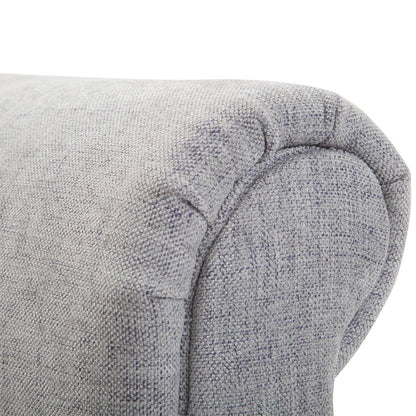 Curled End Ottoman Bench - Light Grey