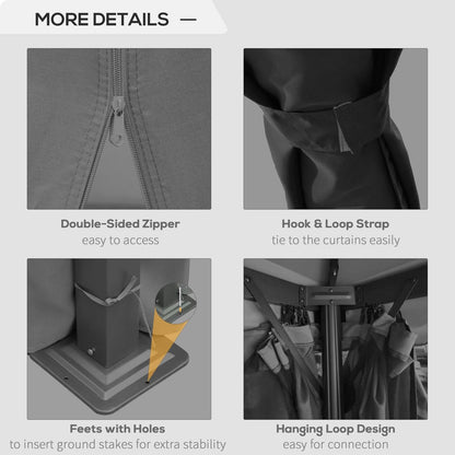 3 x 3M Patio Gazebo Canopy Garden Pavilion Tent Shelter Marquee with 2 Tier Water Repellent Roof