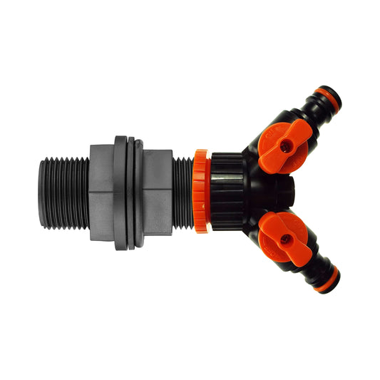 Water Butt Kit ¾” with Two Way Valved Splitter