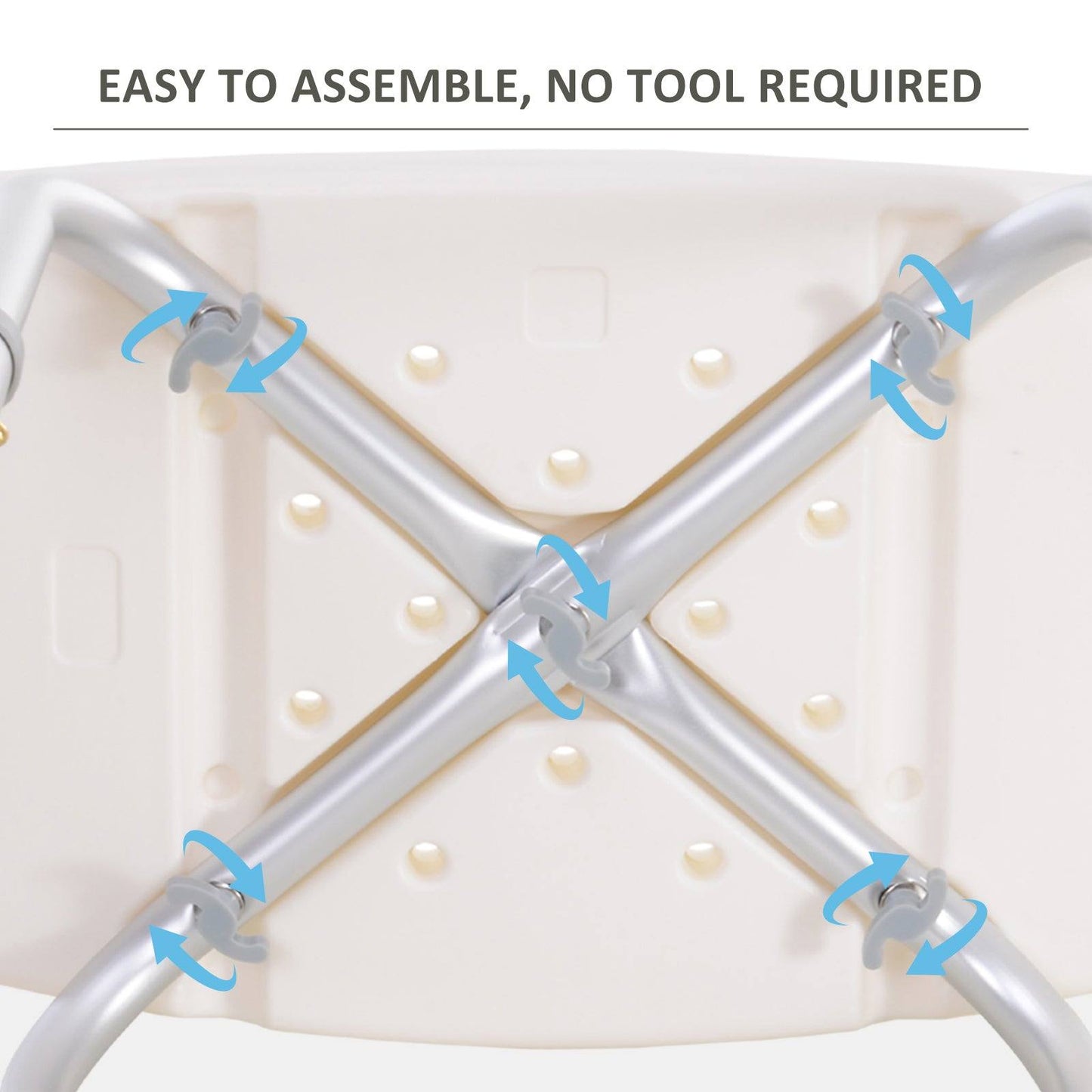 Portable Non-Slip Bathroom Stool  White