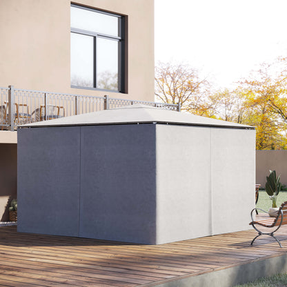 Outsunny 4 Pack Universal Gazebo Replacement Sidewalls Privacy Panel For Most 3 X 4M Gazebo Canopy Pavilion Outdoor Shelter Curtains Accessories Light Grey