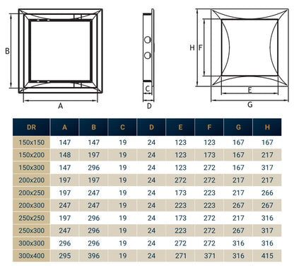 Access Panel Door PP, White 200mm x 200mm