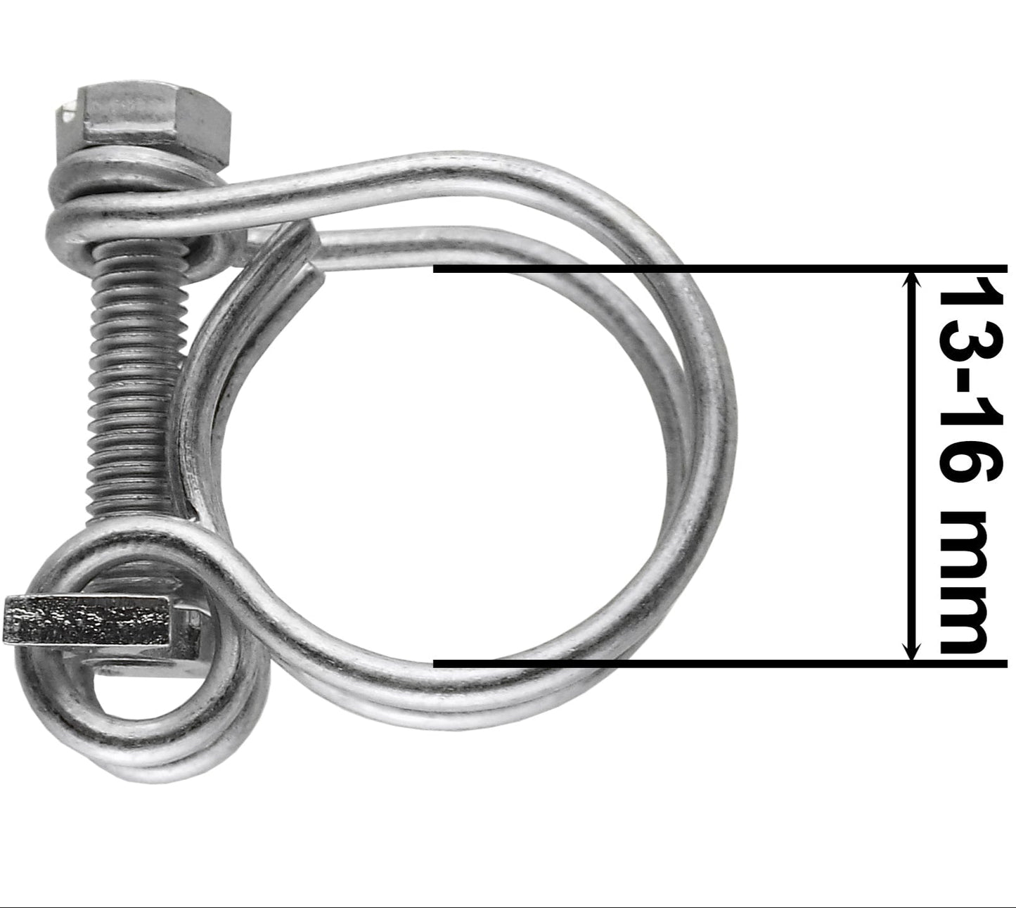 Double Wire Hose Clamp Galvanised 13mm-16mm