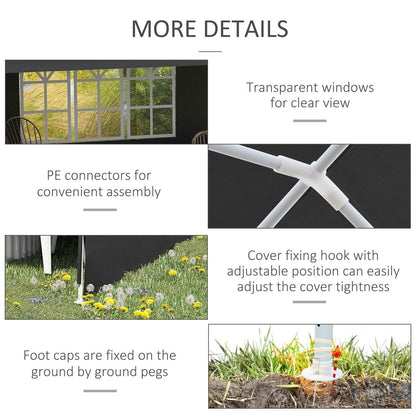 6 x 3m Half-Open Garden Gazebo