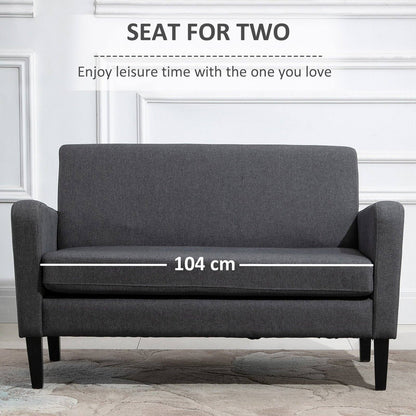 Two-Seater Slanted Back Sofa - Grey