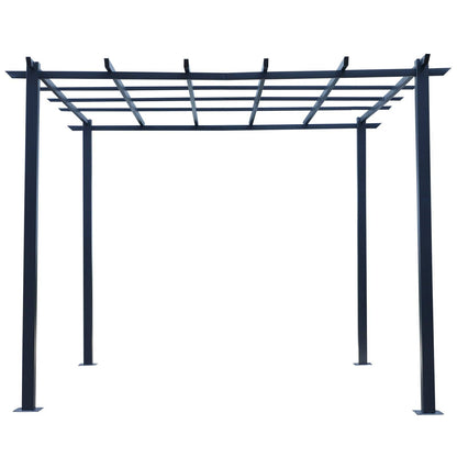 3 x 3 Meter Metal Pergola Garden Gazebo Grape Trellis for Climbing Plants Outdoor Sun Shelter Arbours
