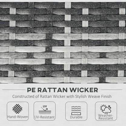 6 PC Rattan Sofa Coffee Table Set Sectional Wicker Weave Furniture for Garden Outdoor Conservatory w/ Pillow Cushion Grey