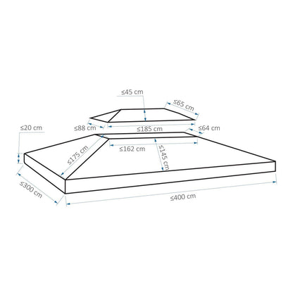 3x4m Gazebo Canopy Replacement Cover