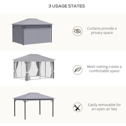 4 x 3M Patio Gazebo Canopy Garden Tent Shelter with Vented Roof