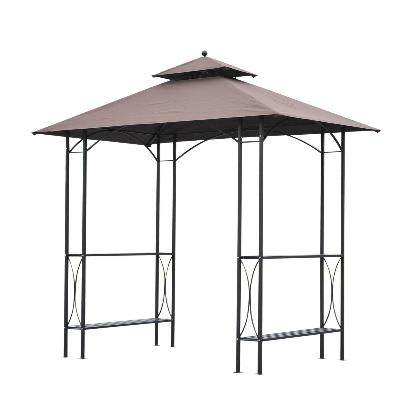 2.5 x 1.5m BBQ Tent Canopy Patio Outdoor Awning Gazebo Party Sun Shelter - Coffee