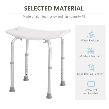 Portable Non-Slip Bathroom Stool  White