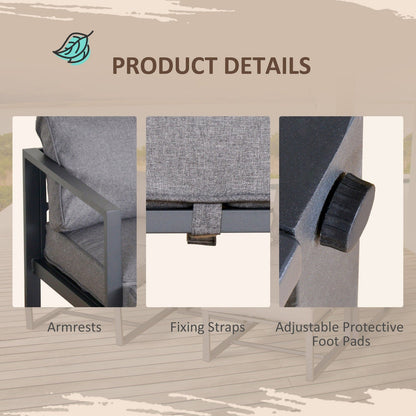 5-Piece Garden Conversation Set Sun Lounger 2 Footstools End Table with Cushions