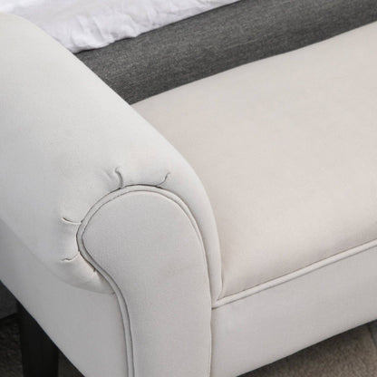 Bed End Side Chaise Lounge Sofa Window Seat Arm Bench Wooden Leg velet Grey