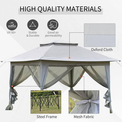 3.6 x 3.6 m Pop up Gazebo with Netting and Carry Bag