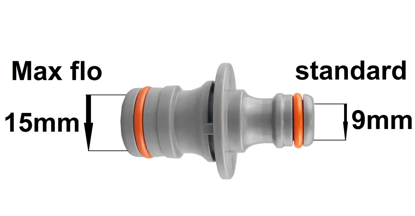 Female Tap Connector 1"-3/4" BSPF Max Flo Black/Orange