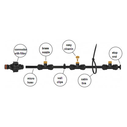 Garden Water Mist Kit, Black/Orange, 7.5m