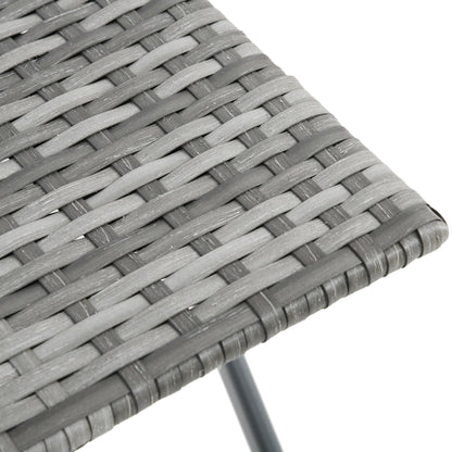 2 Seater Chair Bistro Set Garden Patio Table & Chair Black Rattan Furniture Grey