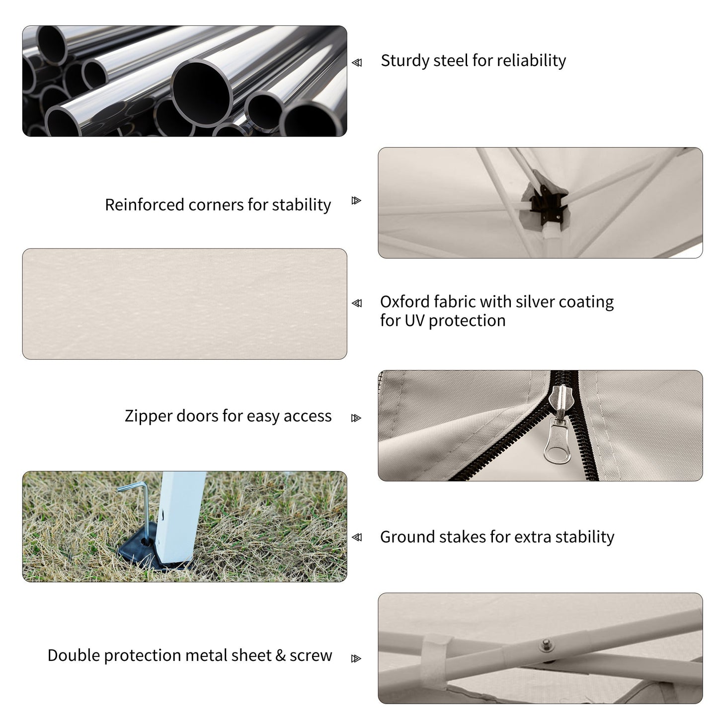 Outsunny 3 X 3(M) Pop Up Gazebo Canopy Tent With Carry Bag