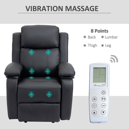 Electric Power Lift Recliner Chair Vibration Massage Reclining Chair with Remote Control and Side Pocket